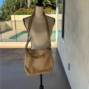 All Saints Tan Leather Shoulder Bag